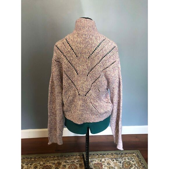 Line The Label Purple Crocheted Mockneck Turtleneck Sweater, size M - Picture 5 of 5